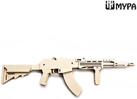 [MYPA] DIY Wooden Rubber Band Shooting Gun 10-Shot Wood Toy Gift for Kids and Adults MYPA GUN - PRAK110