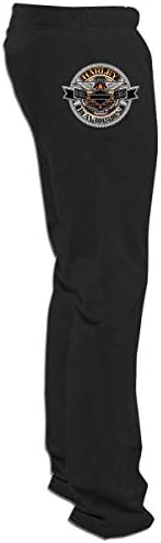 Golden Water Harley-Davidson Athletic Men's Dri-Power Open Bottom Sweatpants Jogger Pants with Back Pocket Black