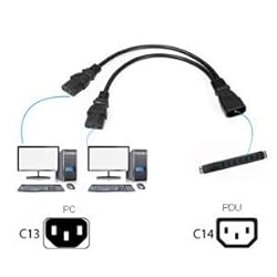 YEKELLA LBSC UPS Server Y Splitter C14 to 2 x C13