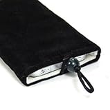Bluecell Black Faux suede Carrying Bag/Sleeve for iPhone 4 4s 3gs