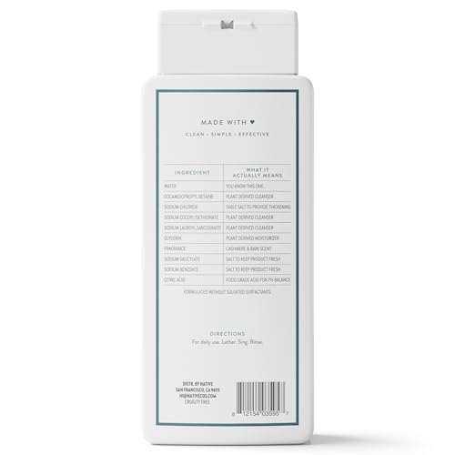 NATIVE BODY WASH CONTAINS NATURALLY DERIVED INGREDIENTS | FOR WOMEN & MEN, SULFATE, PARABEN, & DYE FREE LEAVING SKIN SOFT AND HYDRATED | CASHMERE & RAIN 18 OZ