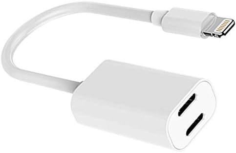Jess power Dual Lightning, Headphone Audio Charging Connector Splitter, Upgrade for iOS 10.3 for iPhone 7/7 Plus Audio/Charging Adapter - White