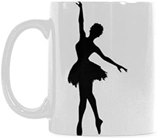 Ballet Dancer Silhouette Personalized Funny Healthy Ceramic Classical White Mug, Coffee,Water,Tea Cup for Women/Men