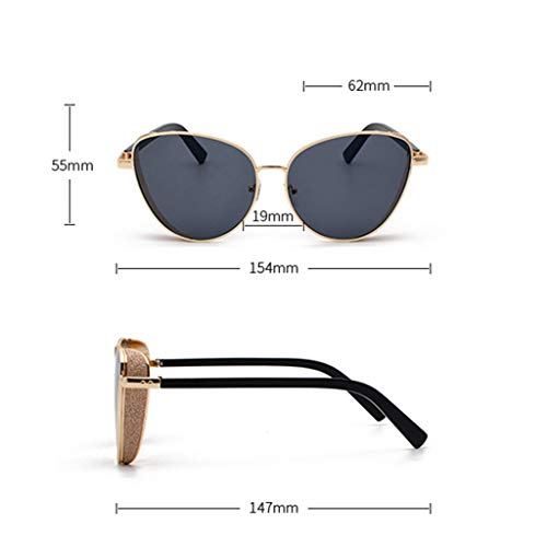 Retro Vintage Sun Glasses For Men, Cat Eye Sunglasses For Women Metal Frame Outdoor Eyewear Stylish Driving Eyeglasses(Black) - Thumbnail 3