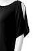 TWINTH Drape Tunic Top Plus Size Loose Fit Cut Out Off Shoulder Black M