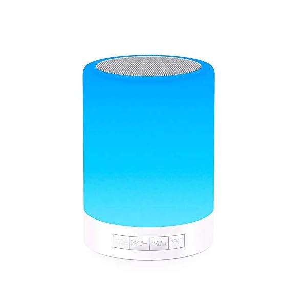 Elecstars Touch Bedside Lamp with Bluetooth Speaker, Dimmable Color