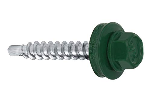 Bohrschrauben 4,8 х 25 mm 250 Stück RAL: 6005 - Moosgrün Trapezblechschrauben