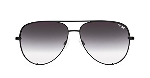 Quay x desi high key mini sunglasses (black, smoke fade)