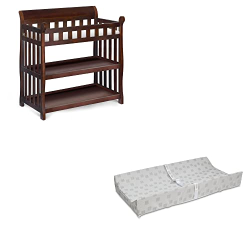 Delta Children Eclipse Changing Table, Black Cherry and Waterproof Baby