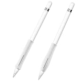 Fintie Silicone Grip Holder for Apple Pencil 1st 2nd Gen, Protective Skin Sleeve Case Accessories for Apple Pencil 1 2, iPad 6th Gen, iPad Pro 11, iPad Pro 12.9 2018 Pen, White