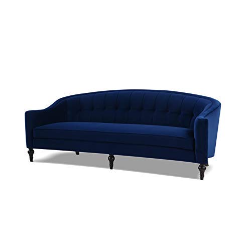 Jennifer Taylor Home Stewart Curved Back Sofa, Navy Blue Pricepulse