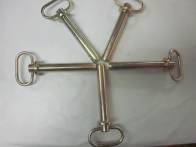 ~ 5~3/4" X 4-3/4" TRACTOR TRAILER HITCH PINS R PIN CLIP RECEIVER GOLD ZINC