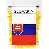 Slovakia Fringed Rear-View Mirror Window Hanging Flag with Suction Cup
