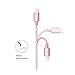 Lizone Apple MFi Certified Nylon Braided USB Cable with Lightning Connector - 3.3 Feet - Rose Gold