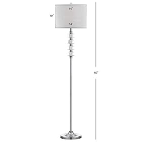 SAFAVIEH Lighting Collection Lombard Street Clear Crystal/ Chrome 60-inch Living Room Bedroom Home Office Standing Floor… 31cM8EznToL