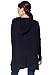 Womens Casual Oversized Zipper Hoodie - Lightweight Terry Knit Sweatshirt (Black, Large)
