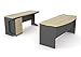 Ameriwood Home Pursuit Office Set with Mobile File Cabinet Bundle, Natural