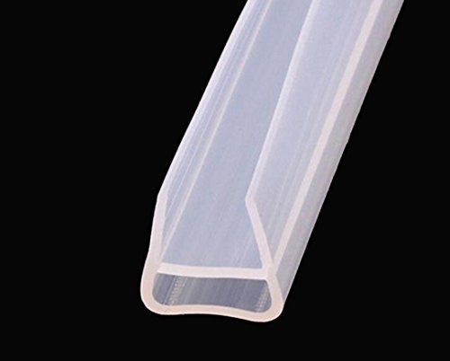 10 Ft Glass Shower Door Seal Strip, Frameless Shower Door Seal Strip Silicone Sweep for 3/8 inch Glass , Clear (U)