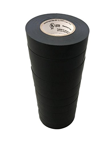 Protak Black Electrical Tape, 3/4" width x 60' length, PVC 7mil, Pack of 10 Rolls - Thumbnail 3