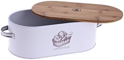 GrecoShop Bamboo Bread Bin/Bread Bin with Wooden Lid