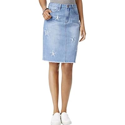 Buffalo David Bitton Womens Ivy Embroidered High Rise Denim Skirt