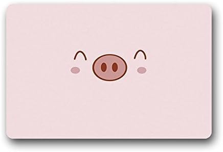 UniqueDoormat Hi,Doormat Custom Cute Pig Indoor/Outdoor Doormat Kitchen Rugs Decor Rug Mats Non Slip Mats 23.6 X 15.7 Inch