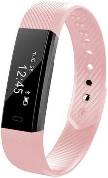 Malawy ID115 Pulsera Inteligente Actividad Pulsera Deportiva Inteligente IP 67, Llamada/Mensaje, Podómetro, Despertador, Sueño, Captura Remota, Notificación Sedentaria para IOS y Andrio. ROSA