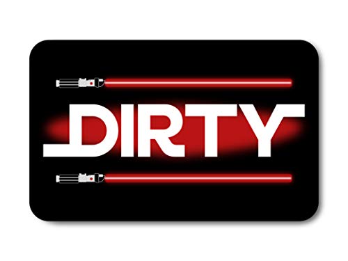 Star Wars Dishwasher Magnet Clean Dirty Star Wars Inspired Sign, Double Sided Light or Reversible Dark Side, Strong Kitchen Flip Magnet Dish Washer Indicator, Bonus Magnetic Metal Plate
