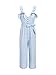 Miessial Women's High Waist Wide Leg Jumpsuit V Neck Sleeveless Jumpsuit Rompers with Pockets Light Blue 4/6