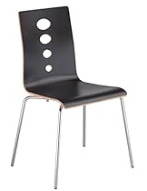 Nomad by Palmer Hamilton KUR.LANTANA.LAM.U9999.1 Kurpie Lantana Euro-Style Dining Chair, Chrome and Black Laminate Seat, 33.66