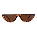 GIFIORE Retro Cat Eye Sunglasses for Women Vintage Half Round Frame Cateye Sun Glasses (Leopard Print Frame Brown Lense)