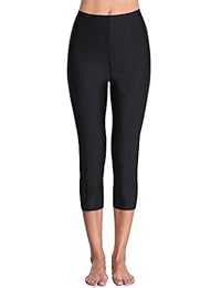 Mallas de natación para dama, protección solar, cintura alta