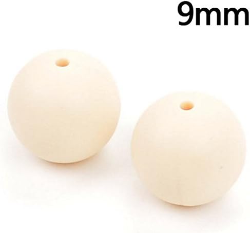 Sadingo Beads – 9 mm Pack of 10 – BPA-Free Silicone for Dummy Chain, Baby Toys Crafts – Assorted Colours, beige