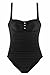 Upopby Women's Retro Tummy Control One Piece Swimsuits Monokini Push Up Bathing Suits Swimwear Black 14
