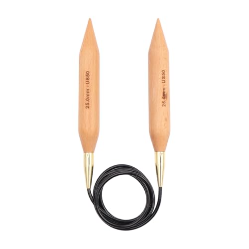 KnitPro - Jumbo Birch (150 cm x 25,00 mm) Aghi a Maglia Circolare Fissa - 1 unità