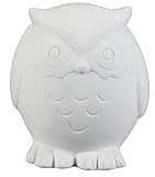 Creative Hobbies Tiny Tot Hoot Owl, Case of 6, 3 Inch Tall, Unfinished Ceramic Bisque, with How to Paint Your Own Pottery Booklet