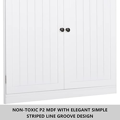 VEIKOUS Corner with Glass Doors, 71" Corner Pantry Storage