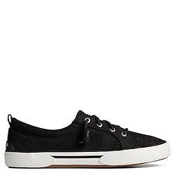 Sperry Women's Pier Wave Sneaker, Black, 8.5 Wide