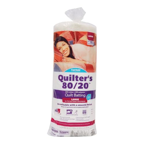 Fairfield Quilter’s 80/20 Quilt Batting, Premium Cotton and Polyester Batting f…