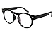 Beison Horn Rimmed Round Eyeglasses Frame Clear Lens 46mm (Matte black, 46)