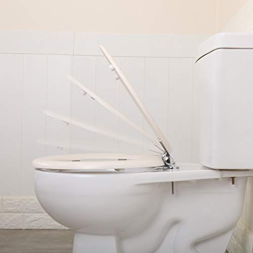 Angel Shield Toilet Seat Molded Wood with Quiet Close Easy Clean Quick