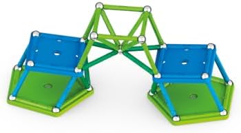 Classic - 60 Piezas - Bloques de Construcción Magnética para Niños - Green Line - Juguetes Educativos de Plástico 100% Reciclado