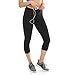 Sport-it Women's Yoga Capri Leggings with Pocket, Black Workout Capris Pants