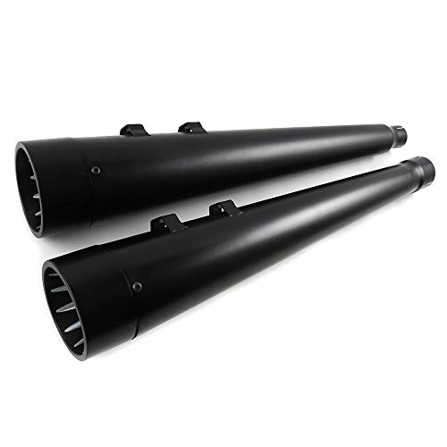 SHARKROAD 1718BB Megaphone 4" Slip-on Mufflers Exhaust For Harley Touring Bagger 2017-UP Black