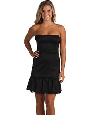 BCBGMAXAZRIA Strapless Ruffle Hem Dress