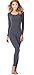 Women's Thermal Underwear Set Top & Bottom Fleece Lined, W1 Grey, Medium