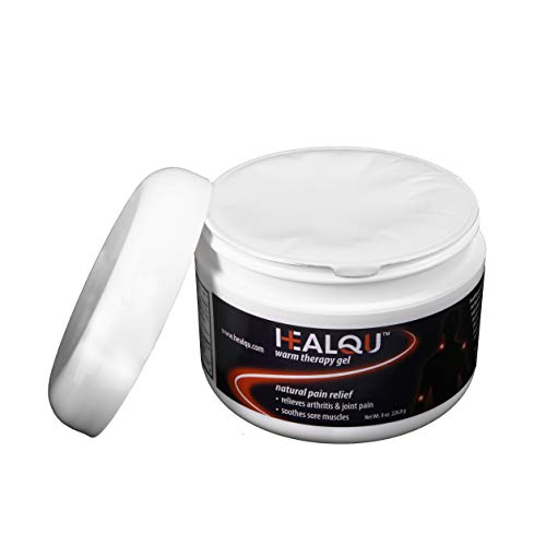 Pain Relief Gel by HealQu, 8oz Warm Therapy Natural Pain Relieving Gel for Knee, Joint & Back Pain, Long-Lasting Topical Pain Reliever.