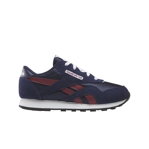Reebok Kid's Classic Nylon Sneaker, Vector Navy/Classic Burgundy/Footwear White…