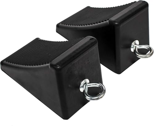 MaxxHaul 50011 Rubber Wheel Chock with Eyelet (6-1/2 x 3-3/4 x 4), 2 Pack