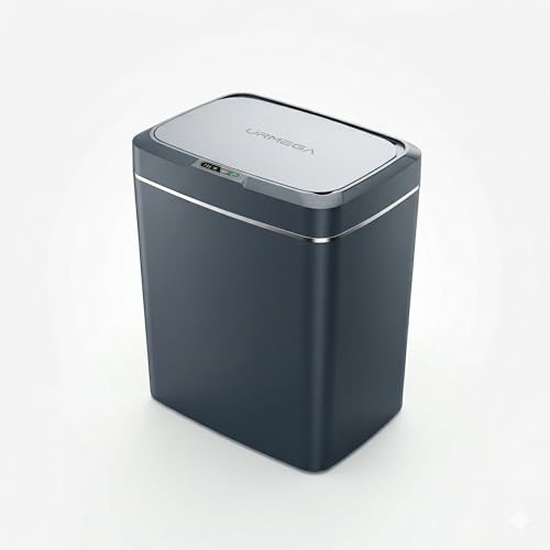 Lixeira Automática com sensor, Lixeira inteligente, inteligente com sensor, grande, 15 litros, Lixeira sem Contato para Sala de Estar, Cozinha, Banheiro, Escritório, Quarto, comerciais, (cinza)